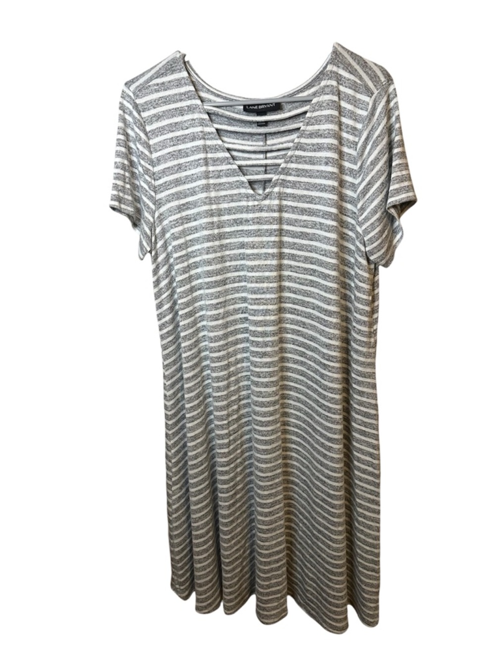 Lane Bryant Gray And White Striped Dress Size 14/16